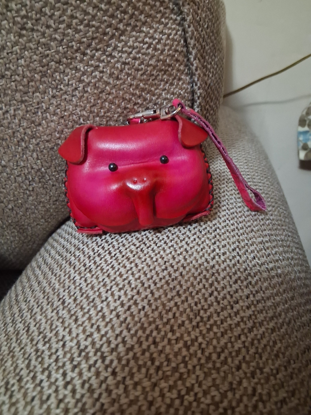 Handmade 3D Leather Pig Coin Purse